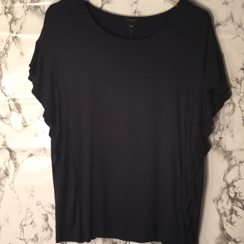 Ann Taylor women knights dark blue blouse